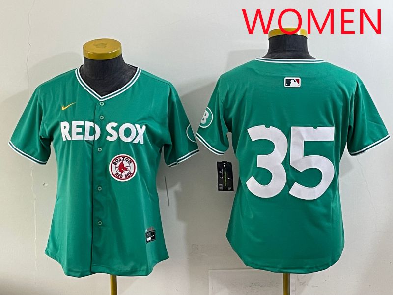 Women 2025 Boston Red Sox #35 No Name Dark Green Joint Name Nike MLB Jersey style 10
